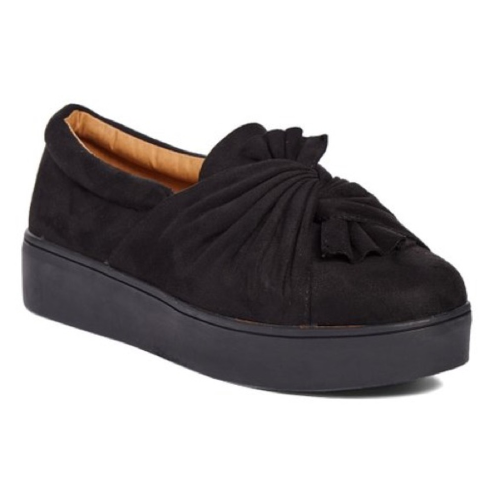Black Matte Drapie Platform Slip-On Sneaker